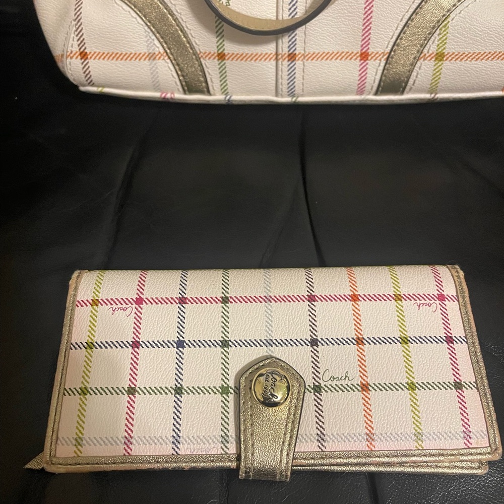 Coach Multicolor Plaid Wallet